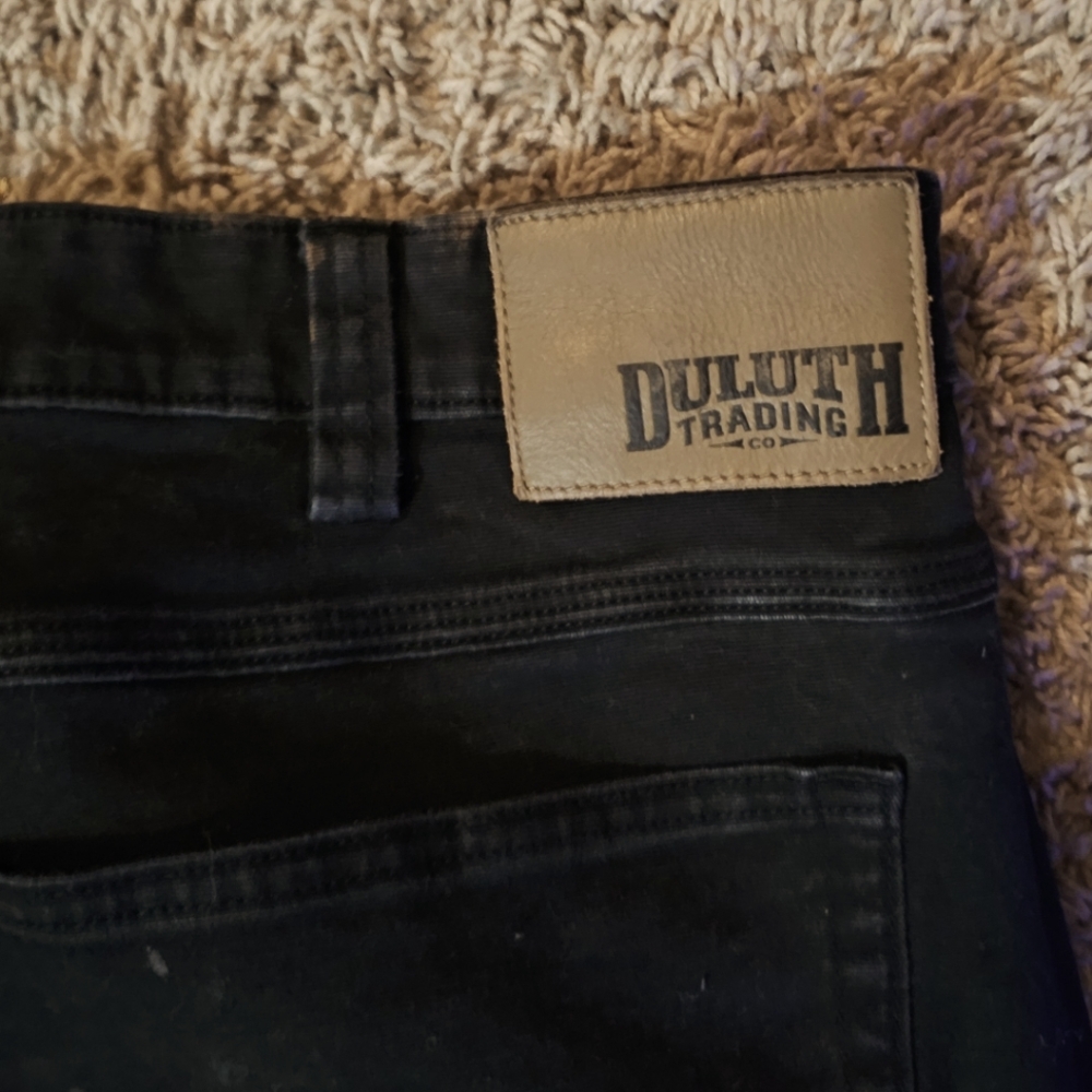 Duluth Flex Fire Hose Relaxed Fit Stretch Pants 42x32 Mens Black Workwea…